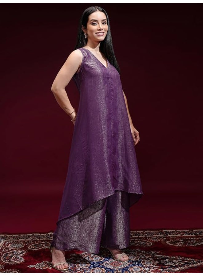 Vishudh Women Kurta Sets purple 100% Polyester (X) - Image 3