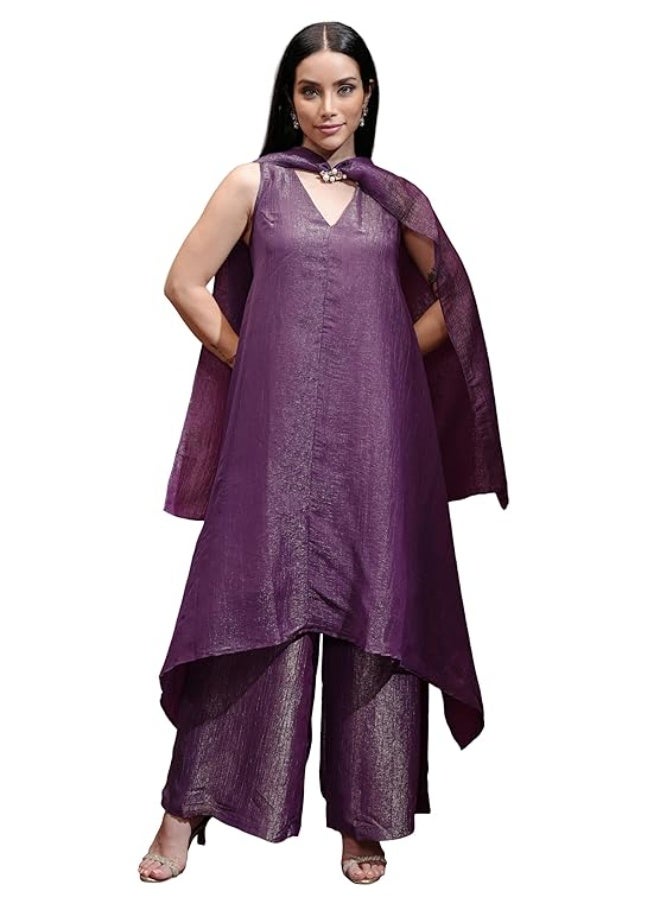 Vishudh Women Kurta Sets purple 100% Polyester (X) - Image 1