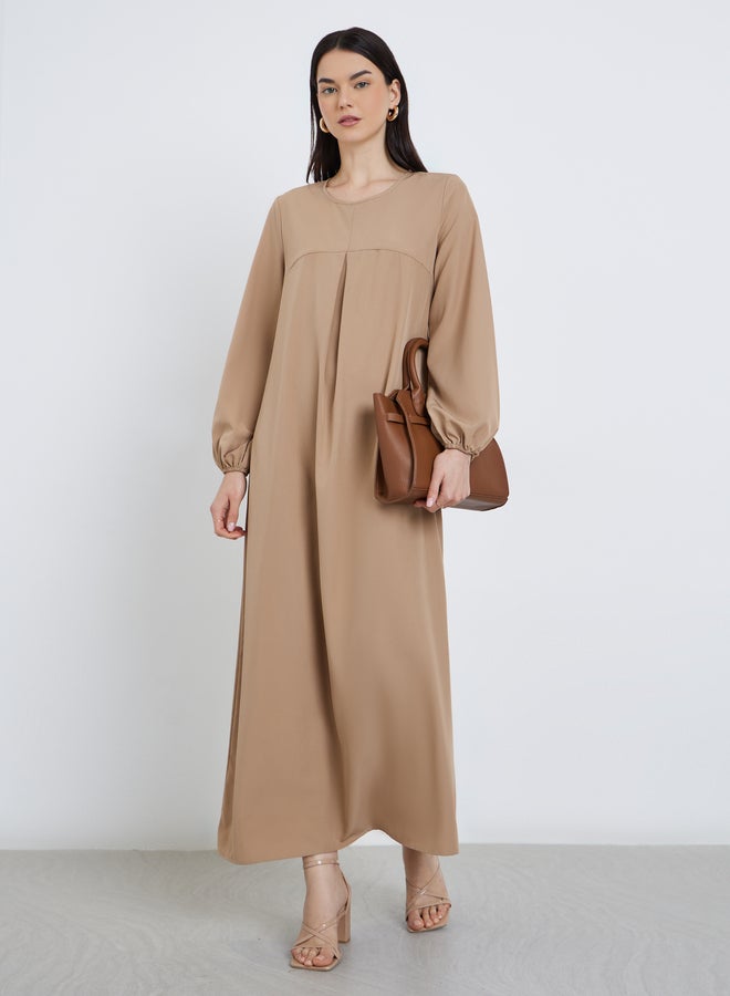 تايك تو فستان ماكسي - بأكمام بالون صلبة - Image 3