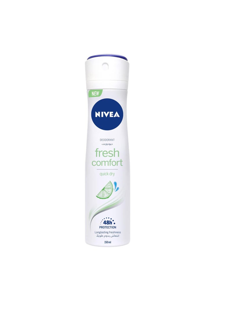 نيفيا NIVEA Deodorant Spray for Women, Fresh Comfort, 150ml - Image 2