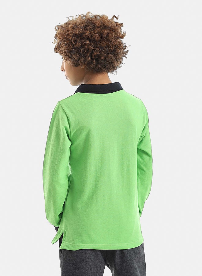 Red Circle Long sleeve polo t-shirt Kids Unisex - Image 5