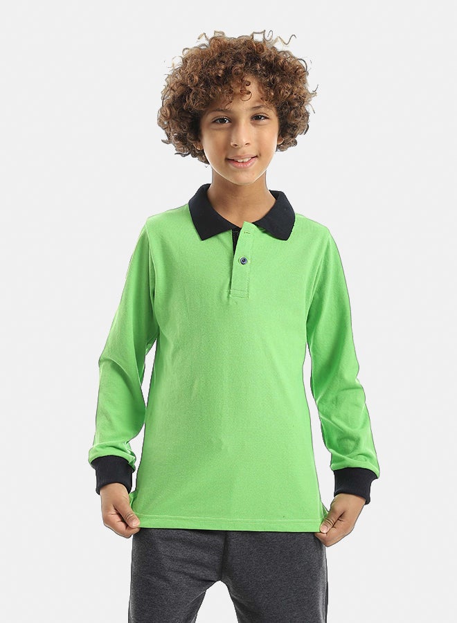 Red Circle Long sleeve polo t-shirt Kids Unisex - Image 1