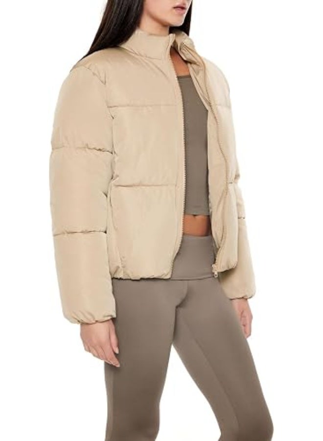 FOREVER 21 Channel-Stitched Puffer Jacket - Image 3