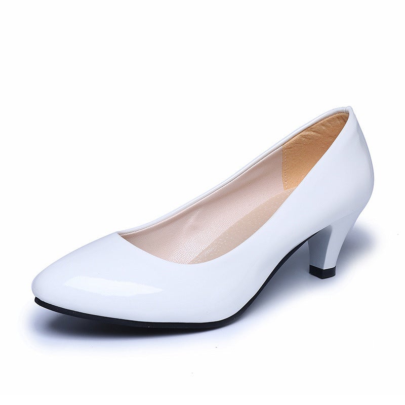 2022 New Women'S Ol Professional Work Single Shoes Leather Shoes Round Toe Low Heel Fashion Women'S Shoes 5Cm Manufacturer - Image 1