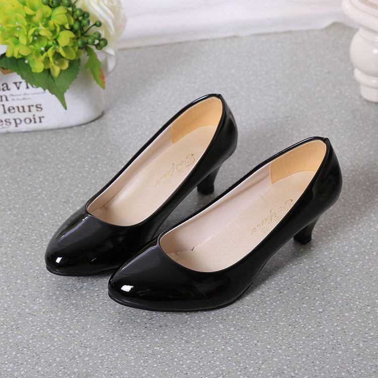2022 New Women'S Ol Professional Work Single Shoes Leather Shoes Round Toe Low Heel Fashion Women'S Shoes 5Cm Manufacturer - Image 3