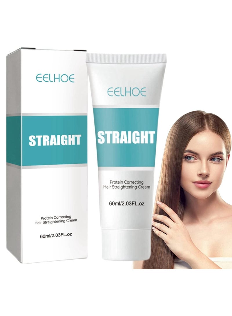 EELHOE New Upgrade Protein Correcting Hair Straightening Cream - Silk & Gloss Hair Straightening Cream, Nourishing Fast Smoothing Collagen Hair Straightener Cream for All Hair Types - Image 1