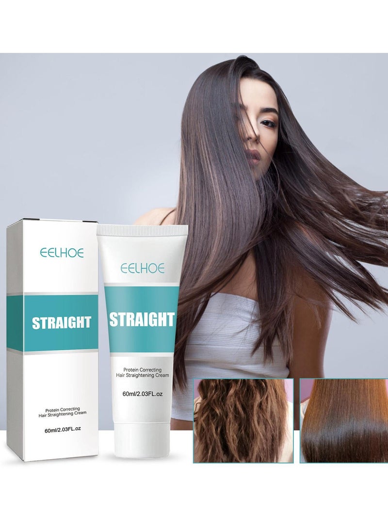 EELHOE New Upgrade Protein Correcting Hair Straightening Cream - Silk & Gloss Hair Straightening Cream, Nourishing Fast Smoothing Collagen Hair Straightener Cream for All Hair Types - Image 4