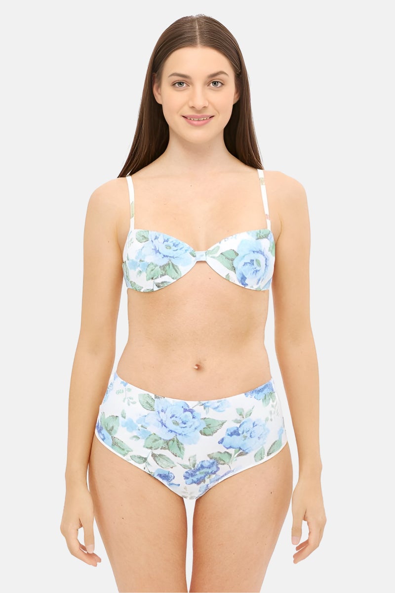 Aerie Women High Rise Floral Print Bikini Bottom, Multicolor  - Image 1