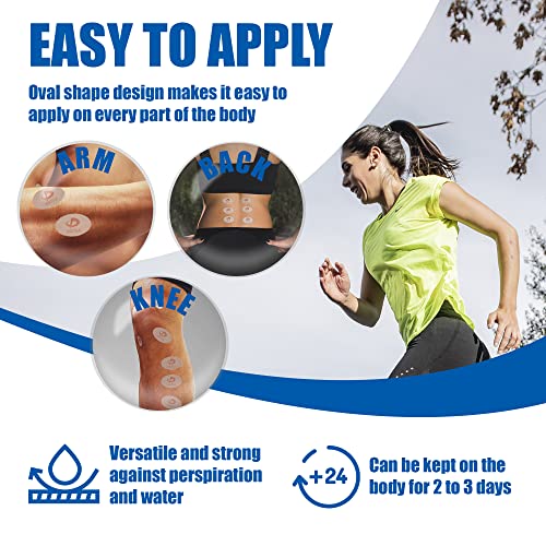 Phiten Metax Power Tape - Oval Shaped Water-Resistant Athletic Tape for Muscle, Knee, Elbow, Shoulder, and Joint Support - Professional Sports Therapeutic Athletic Tape - 50 Pieces - Image 3