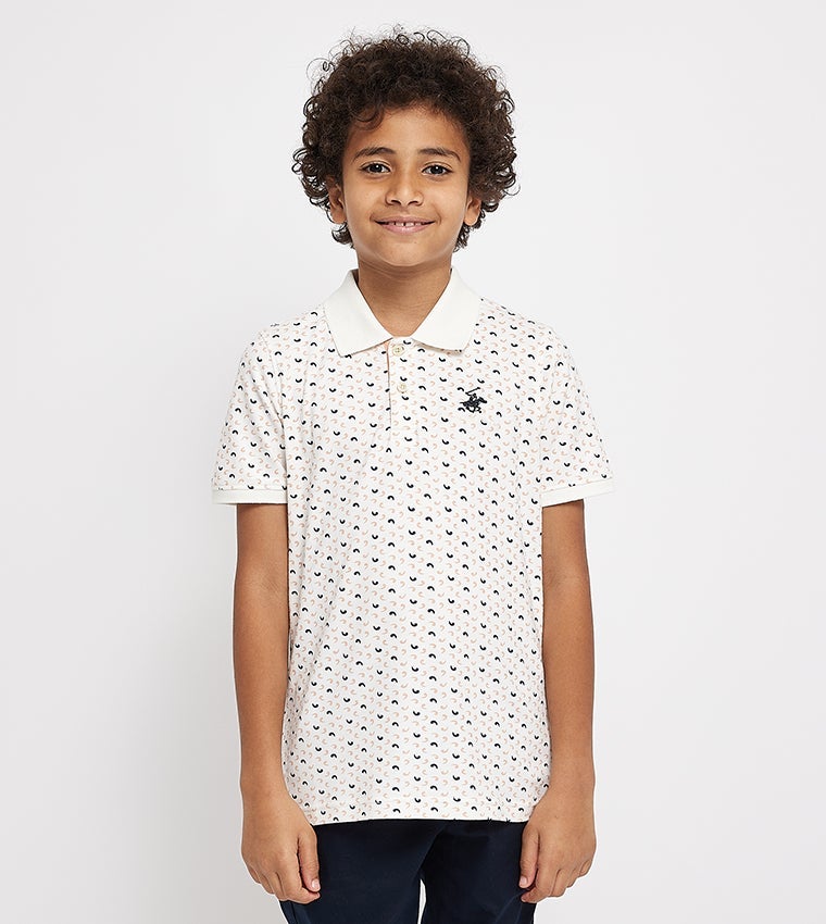 Printed polo T-shirt