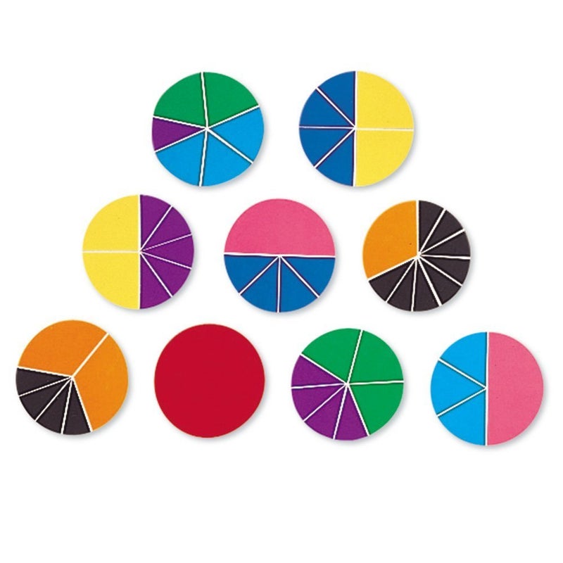 Learning Resources Rainbow Fractions Deluxe Circles with Storage, 9 Circles, Ages 6+ - Image 1