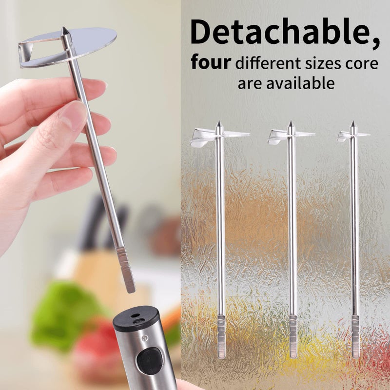 Newness Focus on Stainless Steel Newness Vegetable Corer, [Multi-Purpose, Sharp Blade] Veggie Corer Drill Fruit Corer with Ergonomic Anti-Slip Handle, 4 Sizes Veggie Drill for Coring and Hollowing out Zucchini, Potatoes, Carrot  - Image 2