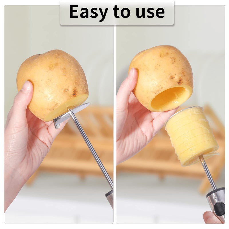 Newness Focus on Stainless Steel Newness Vegetable Corer, [Multi-Purpose, Sharp Blade] Veggie Corer Drill Fruit Corer with Ergonomic Anti-Slip Handle, 4 Sizes Veggie Drill for Coring and Hollowing out Zucchini, Potatoes, Carrot  - Image 5