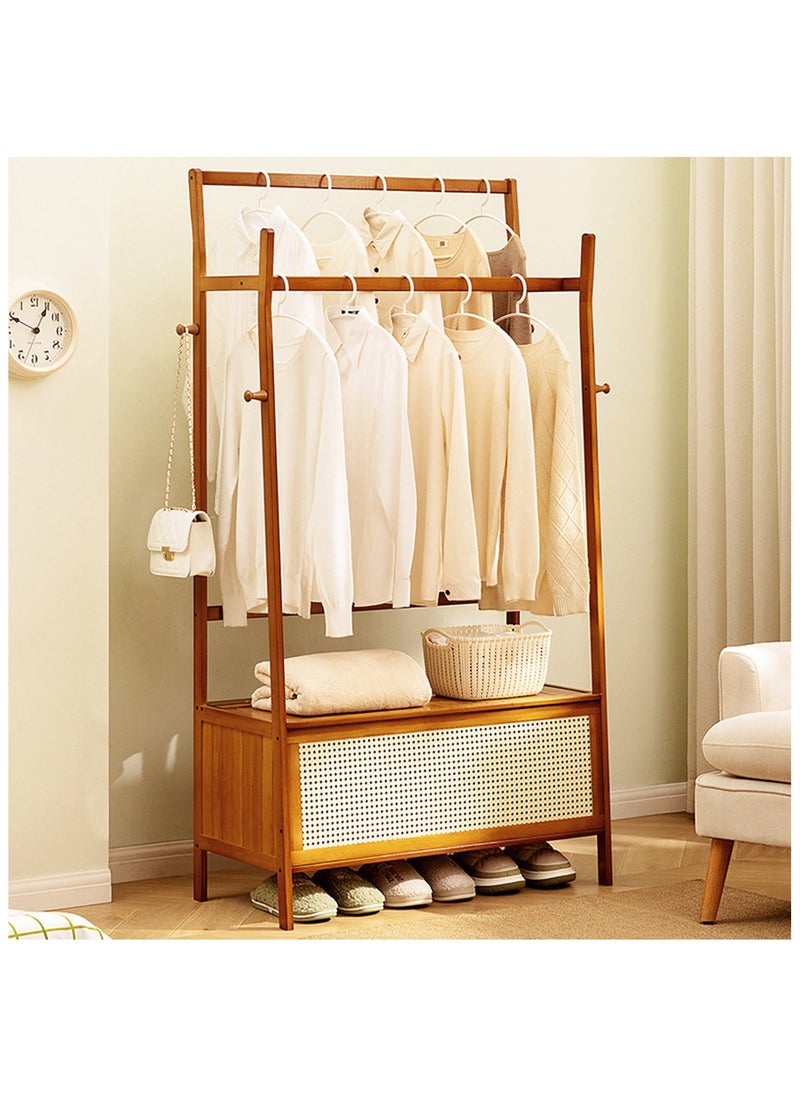 HXDream Coat Rack Stand,Clothing Garment Rack,Clothes Rail Stand With Storage Basket,For hanging clothes and storing pillows,quilt covers  - Image 1