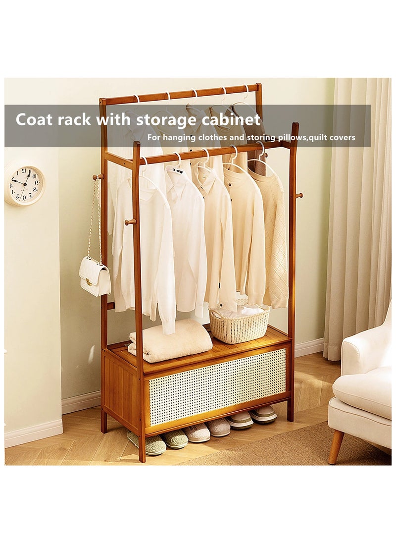 HXDream Coat Rack Stand,Clothing Garment Rack,Clothes Rail Stand With Storage Basket,For hanging clothes and storing pillows,quilt covers  - Image 2