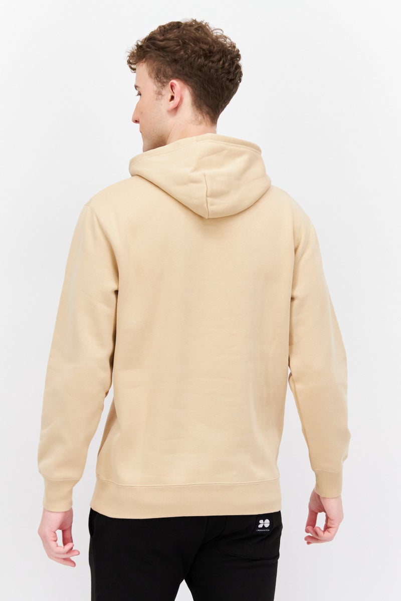PUMA Men Sportswear Fit Hooded Long Sleeve Outdoor Sweatshirt, Tan  - Image 3