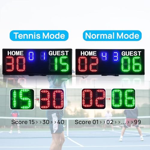 YZ LED Electronic Scoreboard with Watch Control Digital Scoreboard with Remote Portable Scoreboard Basketball Digital Tennis Score Keeper for Net Adjustable Tripod for Outdoor Games - Image 3