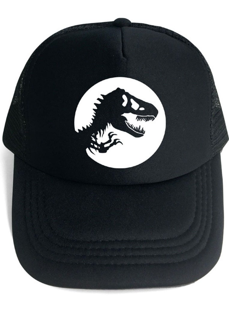 Furtey - Peaked Cap with Tyrannosaurus Rex Dinosaur Pattern Adjustable Breathable Black - Image 1