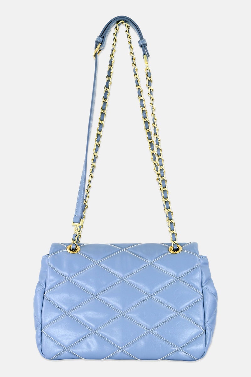 bebe حقيبة كتف مبطنة للنساء 25 سم طول x 18 سم ارتفاع x 10 سم عرض، أزرق فاتح - Image 2