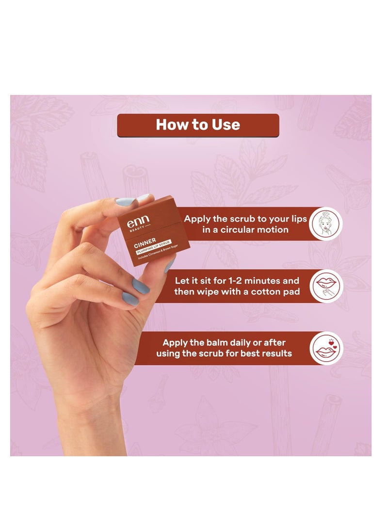 ENN Cinner Lip Brightening and Instant Plumping Cinnamom Lip Scrub and Lip Balm Dark Lips  Natural  For Men and Women - Image 5