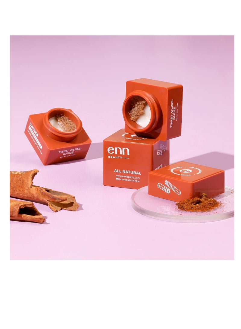 ENN Cinner Lip Brightening and Instant Plumping Cinnamom Lip Scrub and Lip Balm Dark Lips  Natural  For Men and Women - Image 2