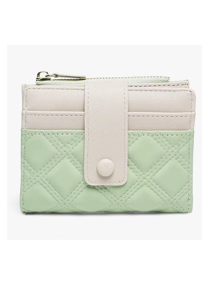 ديبولار محفظة نسائية جلدية قصيرة محفظة ثنائية الطي Rpid محفظة حامل بطاقة الائتمان منظم مع جيب بسحاب محفظة صغيرة للسيدات - Image 1