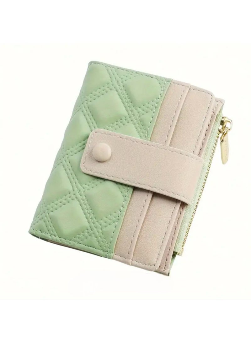 ديبولار محفظة نسائية جلدية قصيرة محفظة ثنائية الطي Rpid محفظة حامل بطاقة الائتمان منظم مع جيب بسحاب محفظة صغيرة للسيدات - Image 3