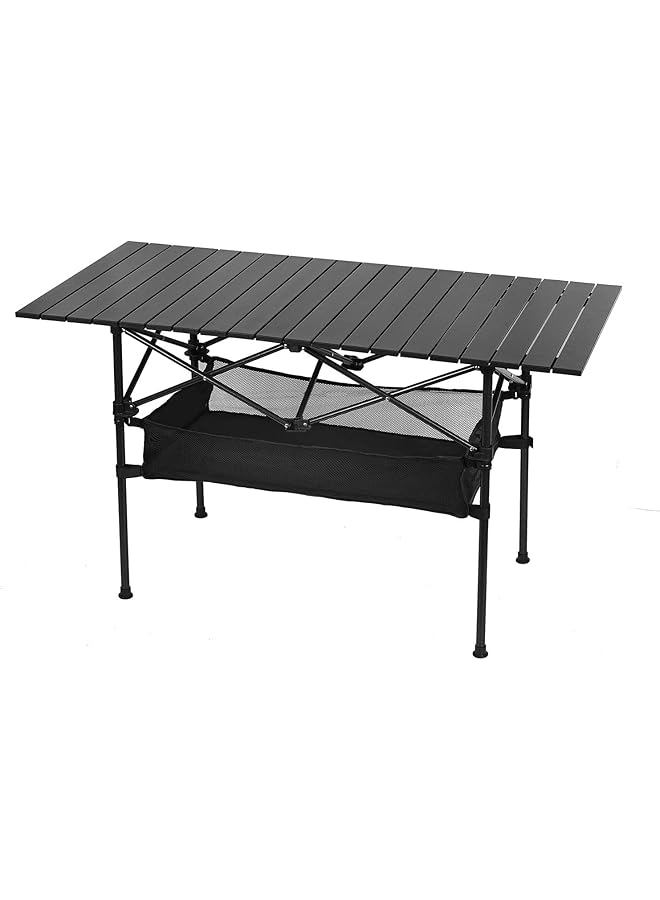 promassCamping Table That Fold up Lightweight, Aluminum Folding Table Roll Up Table with Easy Carrying Bag for Indoor, Outdoor, Camping, Backyard, BBQ, Party, Patio, Beach, Picnic - Image 1