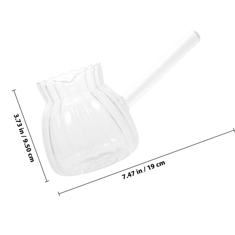Glass Striped Creamer Coffee Creamer Pitcher Large Coffee Pitcher with Handle - Image 2