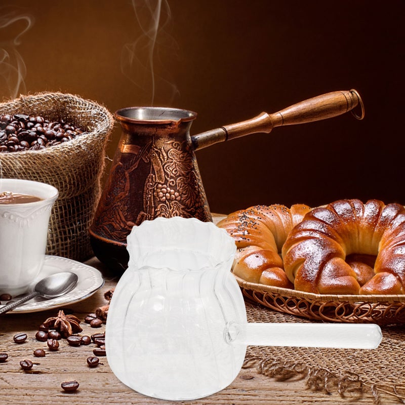 Glass Striped Creamer Coffee Creamer Pitcher Large Coffee Pitcher with Handle - Image 3