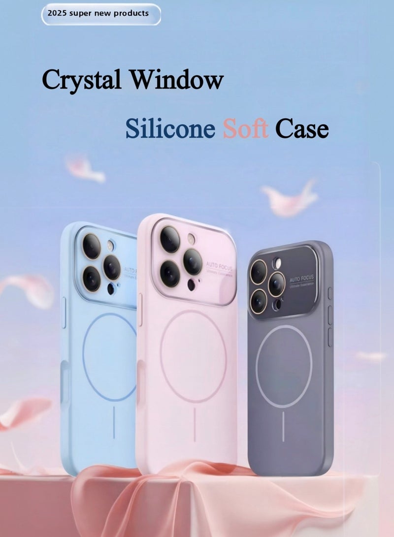 غطاء آيفون 17 Pro Max المغناطيسي، متوافق مع ماج سيف، مقاوم للسقوط، مقاوم للخدوش، مضاد للاصفرار مع حماية مزدوجة، غطاء واقي من السيليكون الناعم المضاد للصدمات - باللون الرمادي الفاتح - Image 2