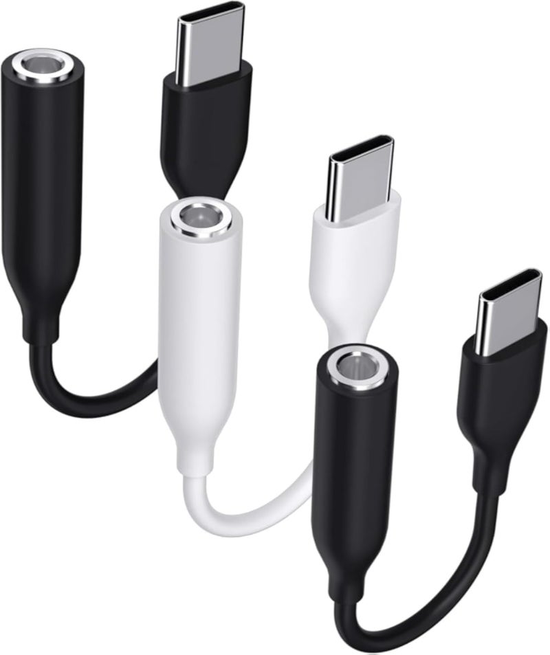 3 قطع محول من منفذ USB-C إلى مقبس سماعة رأس 3.5 ملم، موصل مقبس USB من النوع C 3.5 ملم لهواتف سامسونج جالاكسي