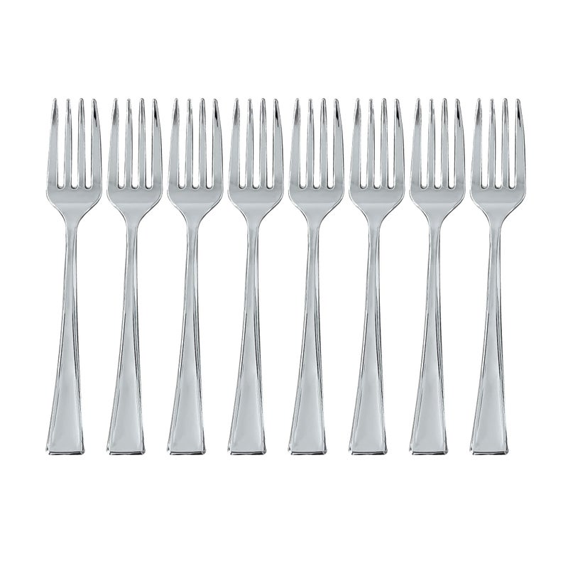Zappy 100 Silver Mini Forks 375 Tiny Plastic Forks Small Fork Dessert Fork or Cocktail Fork Disposable Plastic Forks Mini Taster Forks Or Tasting Forks Pickle Fork Appetizer Forks Silver Fork