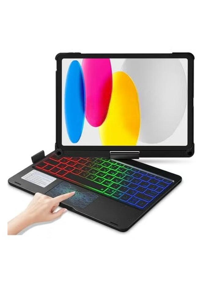 Rock Pow Arabic English Magic Keyboard Case  for iPad (A16) 11th 11 inch 2025/iPad 10th 10.9 inch 2022 Case with Keyboard 360 Degree Rotatable Touch Trackpad 11-Colors Backlit Smart Wireless Keyboard Case for iPad 11th 11 inch/iPad 10th 10.9 inch - Image 1