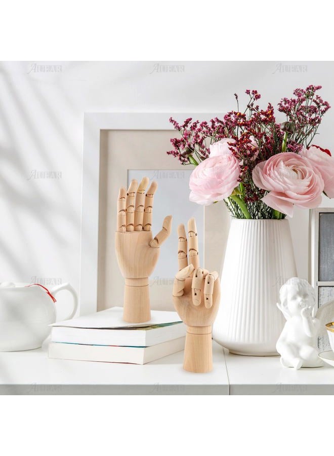 AUEAR , 2 Pack 7 Inch Wooden Mannequin Right Left Flexible Wood Hand Model Hand Drawing Figure Artist Manikin Hand Models for Art Drawing Sketching Display - Image 5