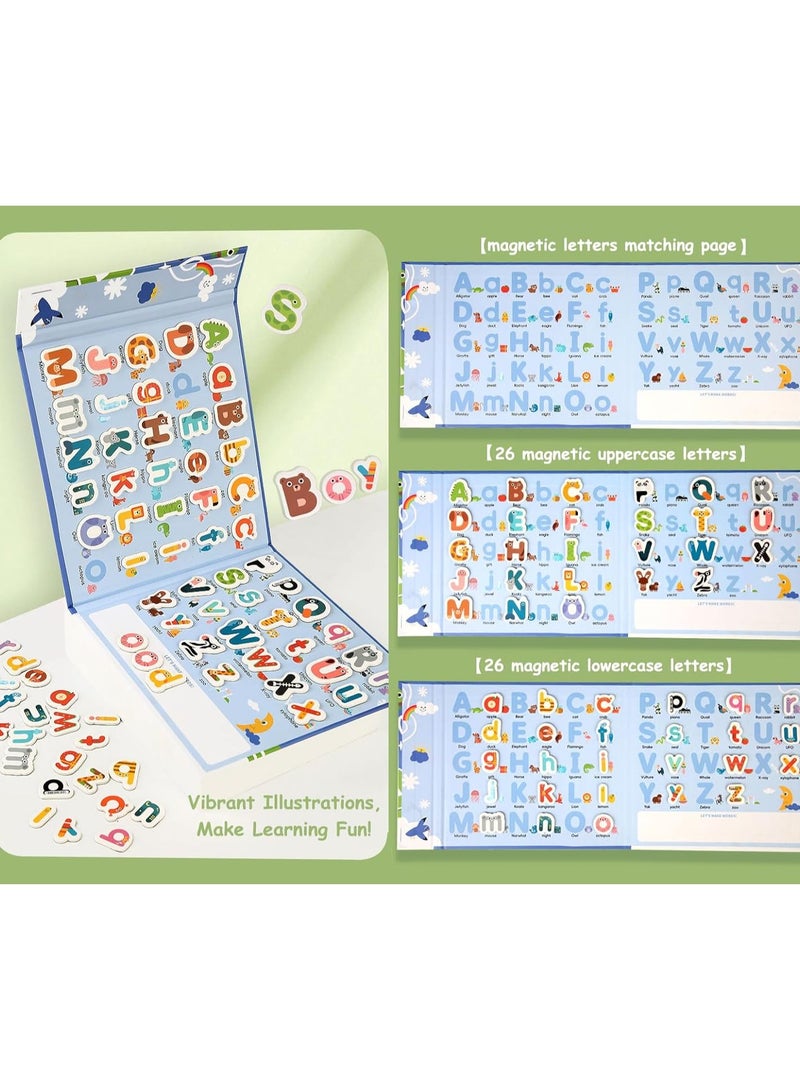 Magnetic English Letters Alphabet Card ABC Magnets Uppercase Lowercase Letters Matching Puzzle Book Educational Preschool Learning Spelling Games Toy for Toddlers Kids 3+ Years Old - Image 5