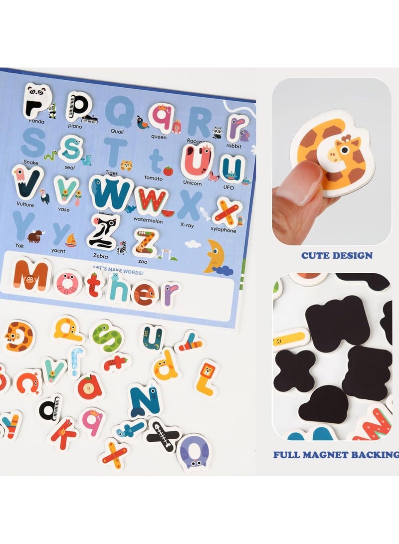 Magnetic English Letters Alphabet Card ABC Magnets Uppercase Lowercase Letters Matching Puzzle Book Educational Preschool Learning Spelling Games Toy for Toddlers Kids 3+ Years Old - Image 4