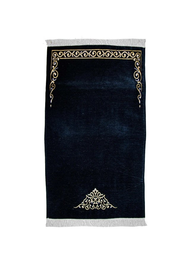 سندس سجادة صلاة سلام بطبقة رقيقة من الإسفنج - سجادة صلاة إسلامية من القطن التركي، سجادة صلاة إسلامية مبطنة خفيفة الوزن، تصميم عصري أنيق (أسود) - Image 1