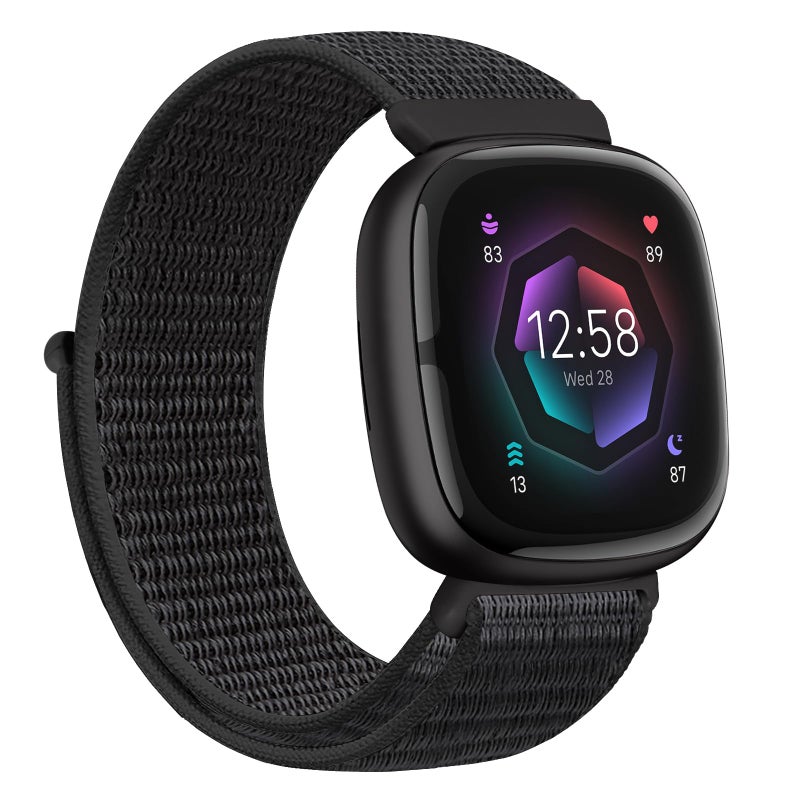 AVOD Nylon Bands Compatible with Fitbit Versa 4/Sense 2/Versa 3/Fitbit Sense, Soft Breathable Sport Adjustable Replacement Strap Women Man Wristband Accessories - Image 1