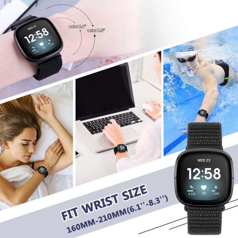 AVOD Nylon Bands Compatible with Fitbit Versa 4/Sense 2/Versa 3/Fitbit Sense, Soft Breathable Sport Adjustable Replacement Strap Women Man Wristband Accessories - Image 5