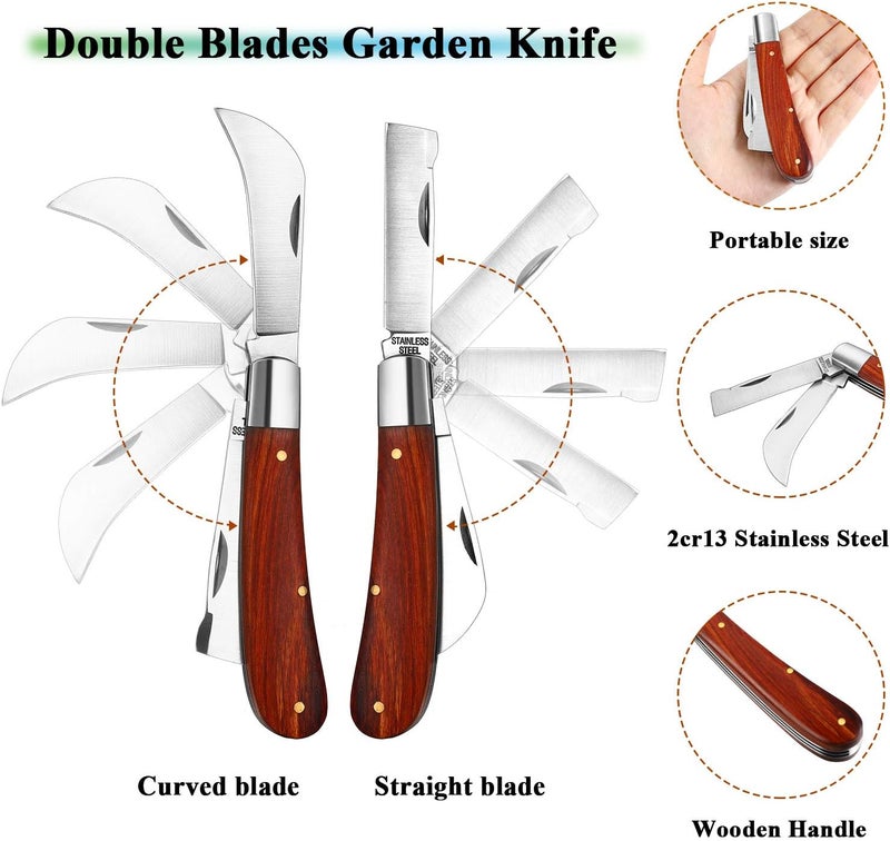 Mudder Grafting Gardening Knife for Pruning, Double Blades Garden Knife for Budding Pruning with 2 Rolls Grafting Tape Plants Repair Tapes for Floral Fruit Tree - Image 3