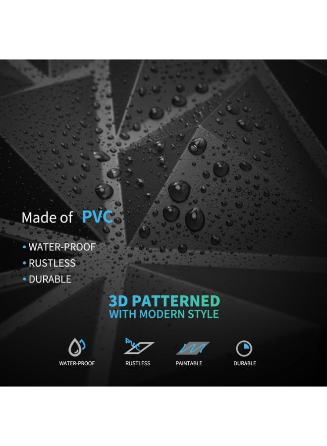 تيوكس عبوة من 20 لوحة حائط ثلاثية الأبعاد للديكور الداخلي، لوحة حائط عصرية مزخرفة بنقشة ماسية لخلفية جدار التلفزيون في غرفة المعيشة للألعاب، 12 × 12 بوصة باللون الأسود - Image 5