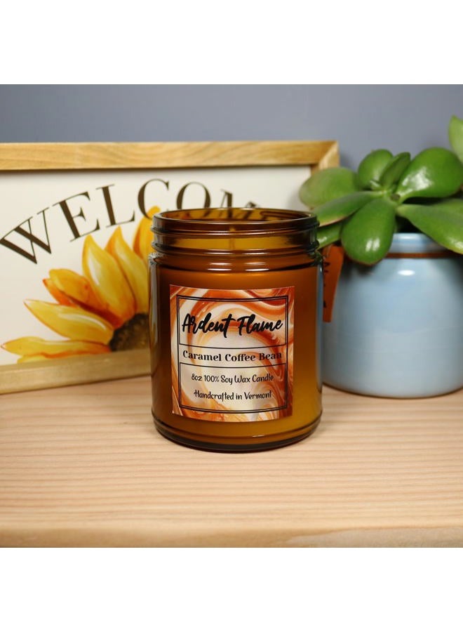 Ardent Flame Candles | Caramel Coffee Bean | 100% Natural Soy Wax Candle for Home Decor | Highly Scented | Premium Fragrance | Handmade in Vermont, USA | 8 oz | Long Lasting | Gift for Women and Men - Image 5