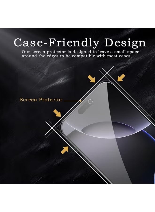 عبوة من قطعتين من واقي شاشة الخصوصية لجهاز iPhone 17 Pro + عبوة من قطعتين من واقي عدسة الكاميرا، زجاج مقوى فائق الجودة 9H+، شاشة بتغطية كاملة - Image 4