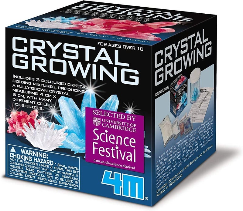 4M Crystal Growing Science Kit - 3 Colored Crystals - Easy DIY STEM Toys Lab Experiment Specimens, A Great Educational Gift for Kids & Teens, Boys & Girls Ages 10+ - Image 1