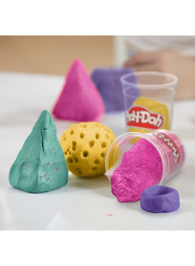 Play-Doh باي-دو 12 عبوة مركب الاحتفال، تشمل البريق واللمعان المعدني، ألوان متنوعة، ألعاب الفنون والحرف للأطفال من عمر 3 سنوات وما فوق، هدايا حفلات - Image 2