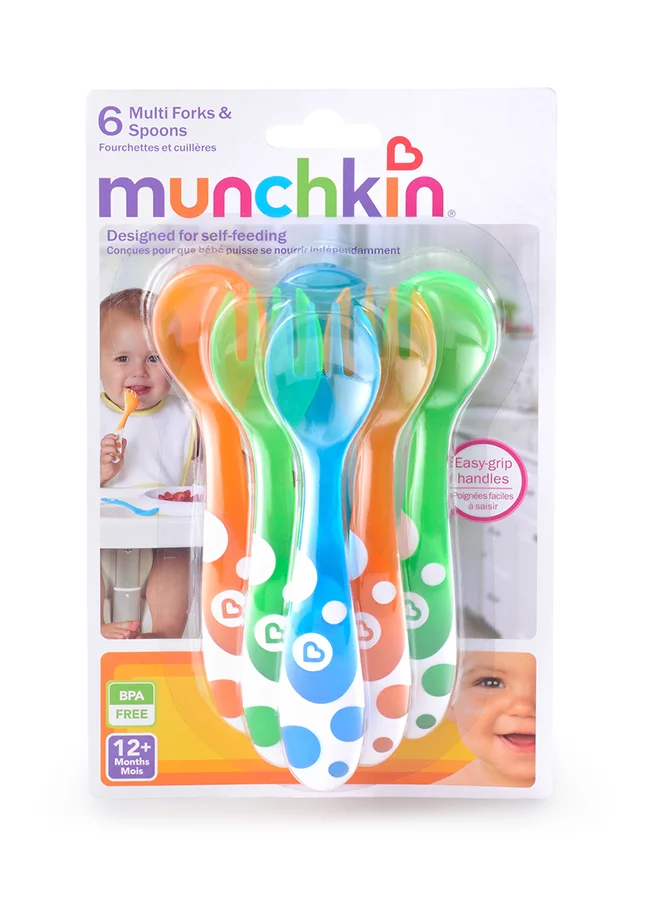 مونشكين Multi-coloured Forks and Spoons Set of 6 Set of 1