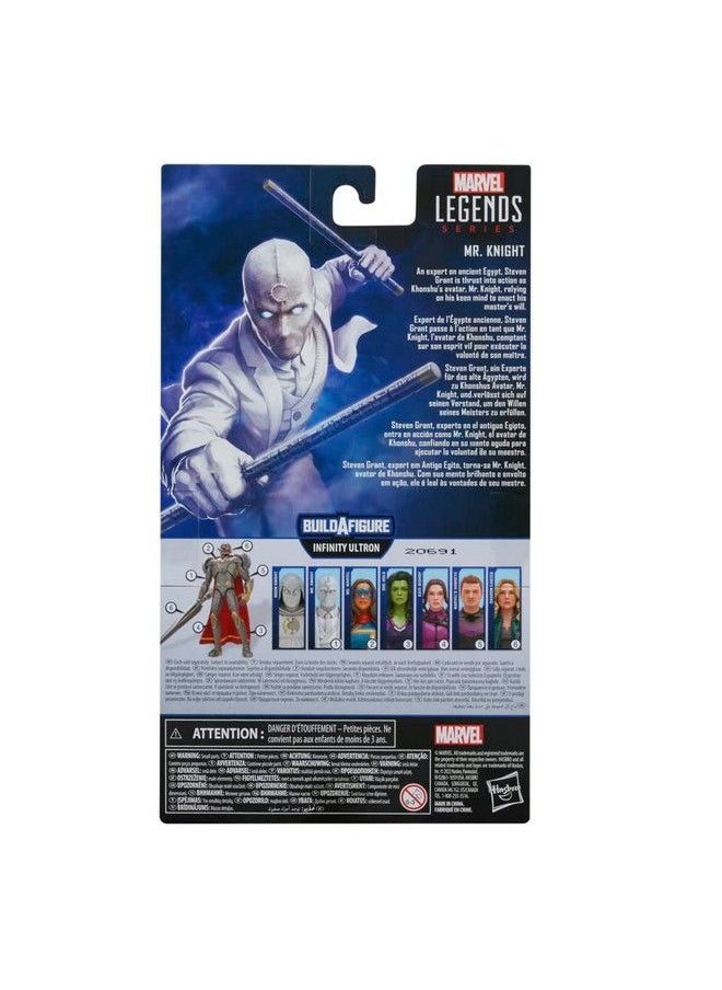 Legends Series Disney Plus Mr. Knight Mcu Series Action Figure 6 Inch Collectible Toy Includes 4 Accessories And 1 Build A Figure Part White