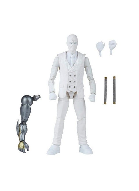 Legends Series Disney Plus Mr. Knight Mcu Series Action Figure 6 Inch Collectible Toy Includes 4 Accessories And 1 Build A Figure Part White