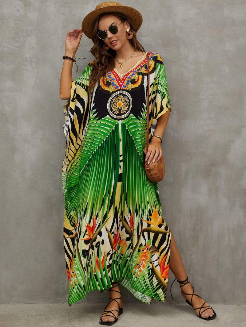 IMAGEKOPE Kaftan Dresses for Women Plus Size Bathing Suit Cover up Caftan Maxi Beach Dresses - Image 5